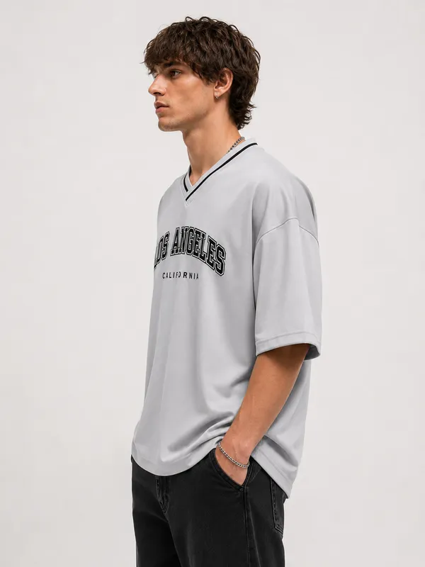 Grey_Los_Angeles_V_Neck_Tshirt