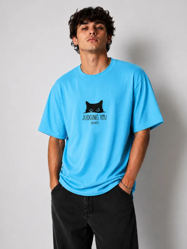 Blue_Judging_you_3D_print_oversized_Tshirt