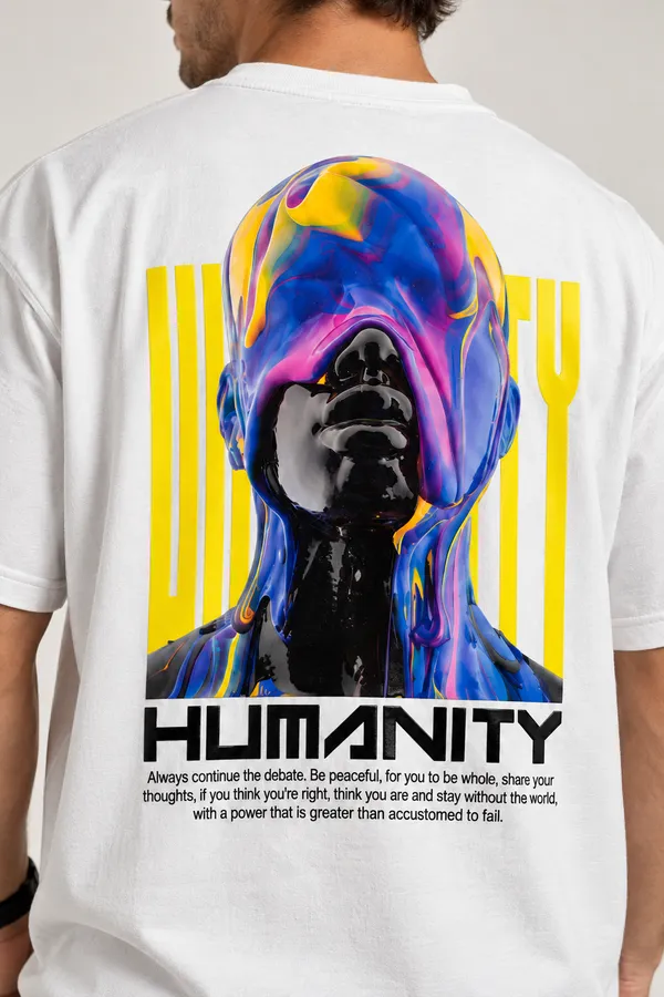 YUTA_White_3D_printed_HUMANITY_Tshirt