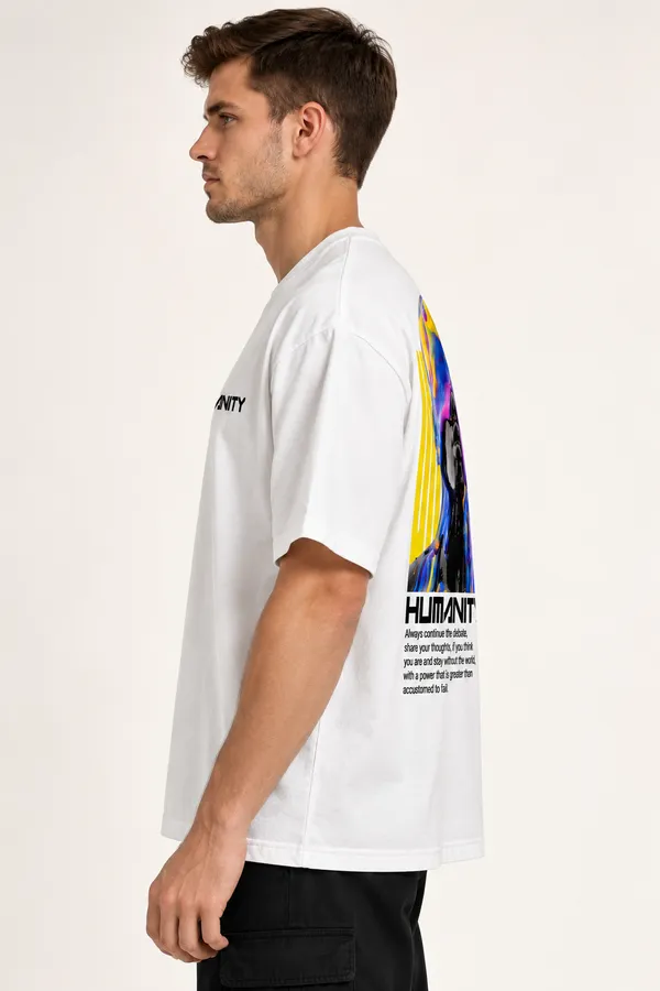 YUTA_White_3D_printed_HUMANITY_Tshirt