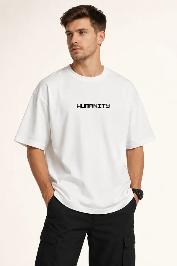 YUTA_White_3D_printed_HUMANITY_Tshirt