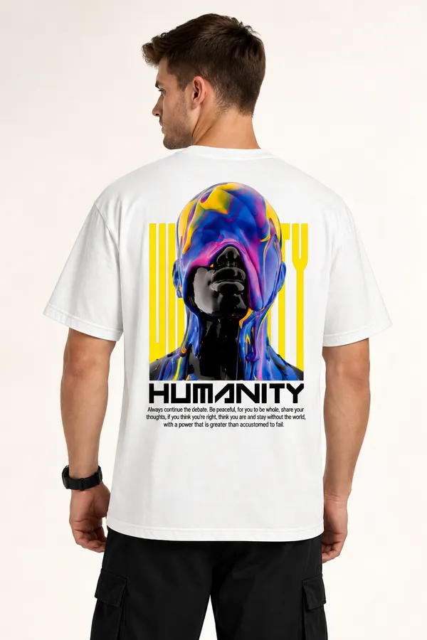 YUTA_White_3D_printed_HUMANITY_Tshirt