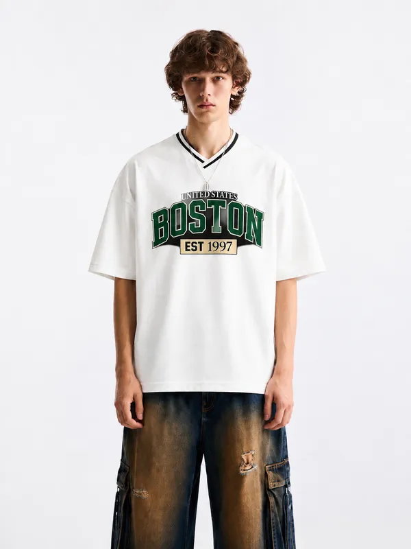 White_Us_Boston_V_Neck_Oversized_T_Shirt