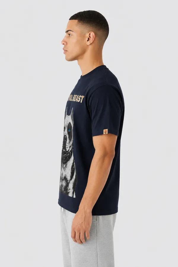 Loyal_Beast_Navy_Blue_Cotton_Tshirt