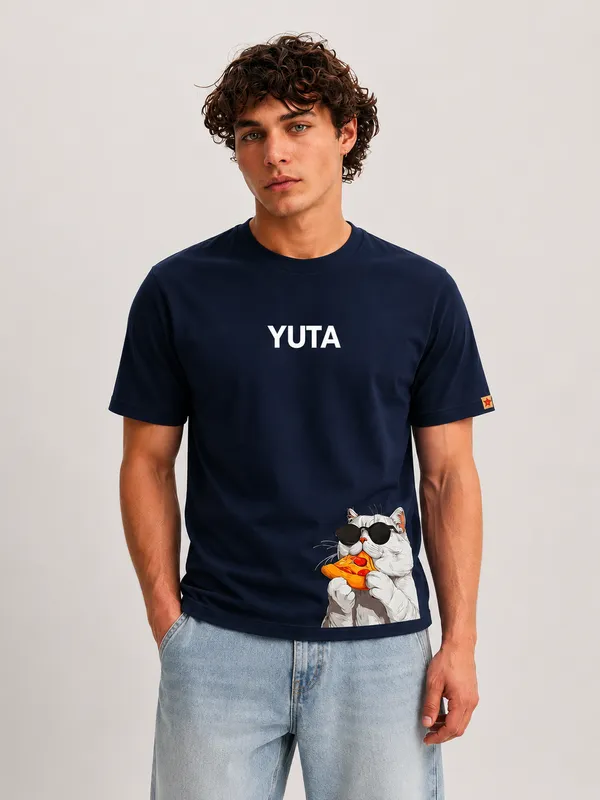Cool_Cat_Navy_Blue_Cotton_T_Shirt
