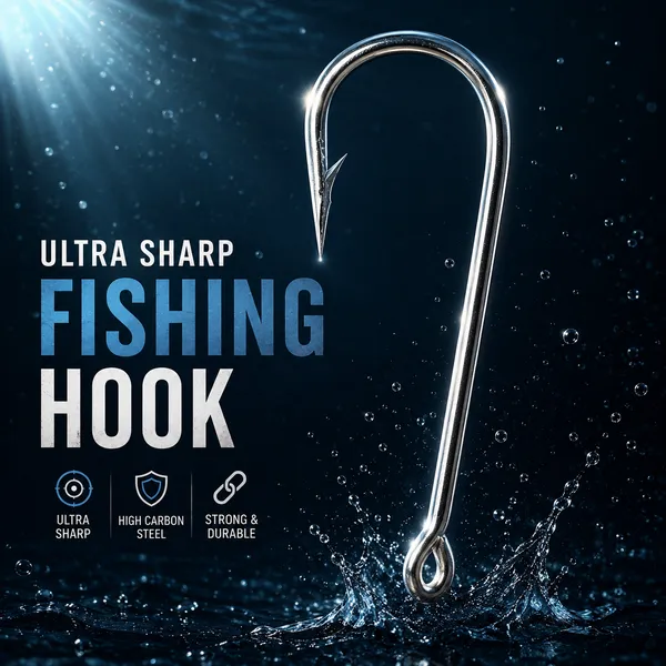 1160_No:19_High-Carbon_Steel_Fishing_Hooks_|_Sharp_Barbed_Hooks_For_Freshwater_&_Saltwater_Fishing_|_Size_19_|_Pack_Of_20