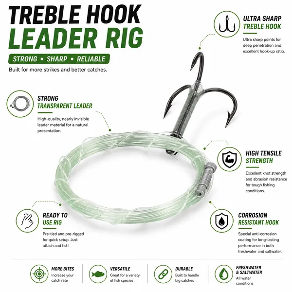 5/0_Treble_Hook_Leader_Rig_For_Big_Fish_Fishing