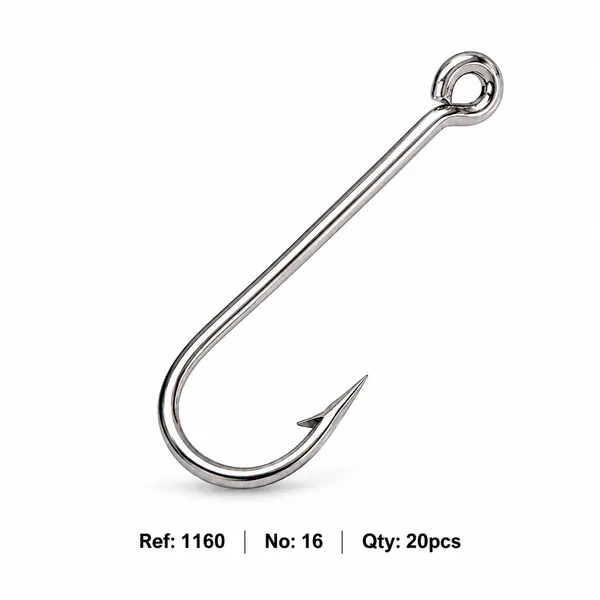 1160_No:16_High-Carbon_Steel_Fishing_Hooks_|_Sharp_Barbed_Hooks_For_Freshwater_&_Saltwater_Fishing_|_Size_16_|_Pack_Of_20
