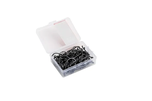 Chinu_Ring_Size_1_Black_Fishing_Hooks_Pack_Of_100