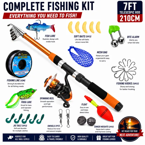 7Ft_Orange_Carbon_Fiber_Telescopic_Fishing_Rod_Complete_Kit