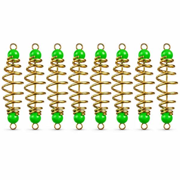Spiral_Fishing_Feeder_Cages_With_Bright_Green_Attractor_Beads