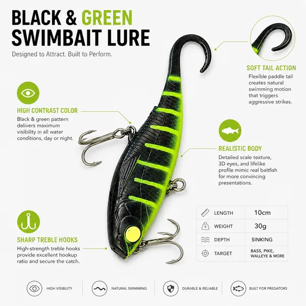 Soft_Swimbait_Fishing_Lure_10Cm_30G_|_Sinking_Artificial_Paddle_Tail_Lure_With_Sharp_Treble_Hooks_|_Realistic_Soft_Bait_For_Bass,_Pike,_Snakehead_&_Freshwater_Fishing