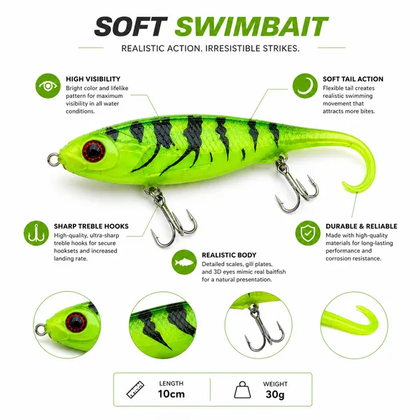 Soft_Swimbait_Fishing_Lure_10Cm_30G_|_Sinking_Artificial_Paddle_Tail_Lure_With_Sharp_Treble_Hooks_|_Realistic_Soft_Bait_For_Bass,_Pike,_Snakehead_&_Freshwater_Fishing