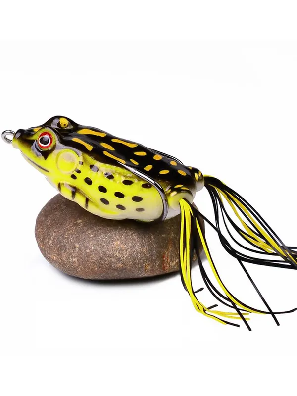 Frog_Fishing_Lure_With_Weedless_Double_Hook_|_Soft_Hollow_Body_Topwater_Frog_Bait_|_Realistic_3D_Eyes_|_Artificial_Bass,_Snakehead_&_Pike_Fishing_Lure