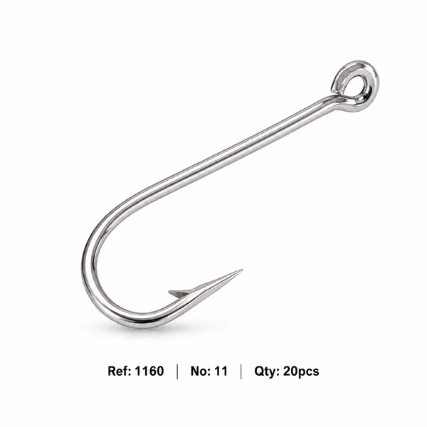 1160_No:11_High-Carbon_Steel_Fishing_Hooks_|_Sharp_Barbed_Hooks_For_Freshwater_&_Saltwater_Fishing_|_Size_11_|_Pack_Of_20