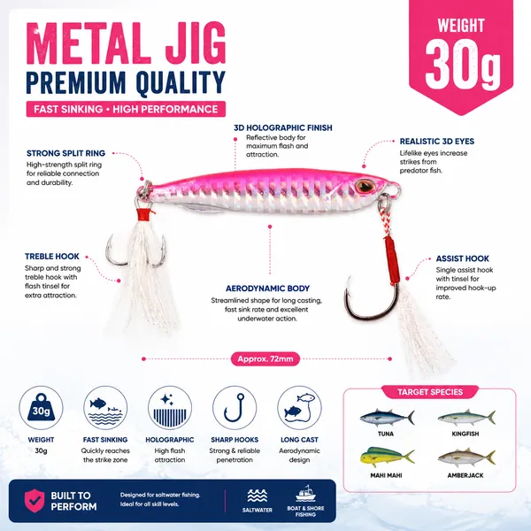 Metal_Jig_Fishing_Lure_1_Pieces_(30G)_Random_Colors_|_Fast_Sinking_Holographic_Casting_Jigs_With_Assist_Hook_&_Treble_Hook_|_Saltwater_&_Freshwater_Fishing_Lures