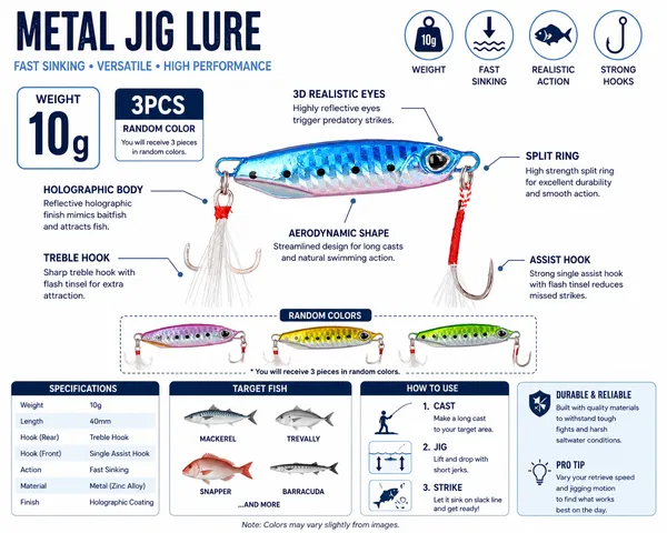 Metal_Jig_Fishing_Lure_Set_3_Pieces_(10G)_Random_Colors_|_Fast_Sinking_Holographic_Casting_Jigs_With_Assist_Hook_&_Treble_Hook_|_Saltwater_&_Freshwater_Fishing_Lures