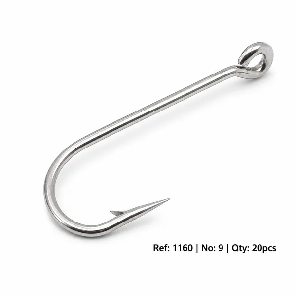 1160_No:9_High-Carbon_Steel_Fishing_Hooks_|_Sharp_Barbed_Hooks_For_Freshwater_&_Saltwater_Fishing_|_Size_9_|_Pack_Of_20