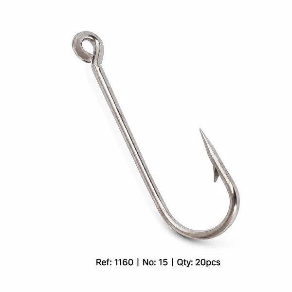 1160_No:15_High-Carbon_Steel_Fishing_Hooks_|_Sharp_Barbed_Hooks_For_Freshwater_&_Saltwater_Fishing_|_Size_15_|_Pack_Of_20