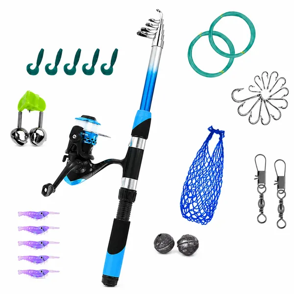 8Ft/240Cm_Telescopic_Fishing_Rod_&_Reel_Combo_Starter_Kit