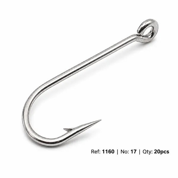 1160_No:17_High-Carbon_Steel_Fishing_Hooks_|_Sharp_Barbed_Hooks_For_Freshwater_&_Saltwater_Fishing_|_Size_17_|_Pack_Of_20