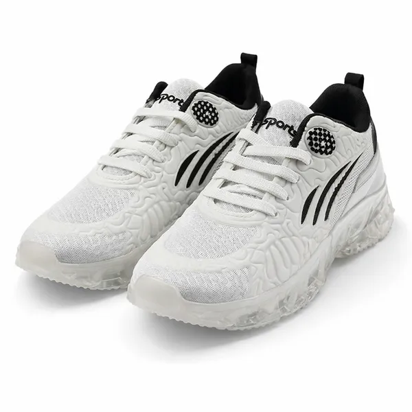 White_Mesh_Chunky_Sole_Sports_Running_Shoes_For_Men