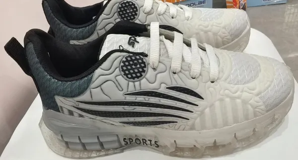 White_Mesh_Chunky_Sole_Sports_Running_Shoes_For_Men