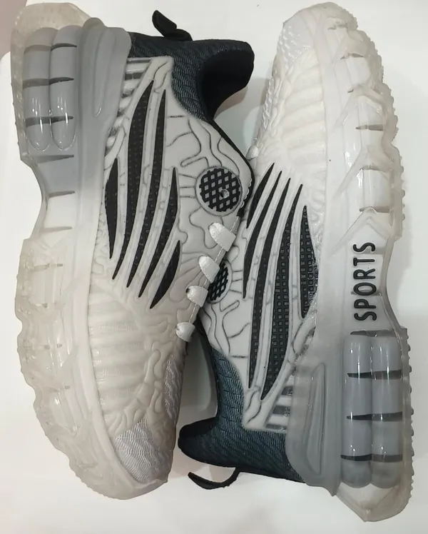 White_Mesh_Chunky_Sole_Sports_Running_Shoes_For_Men