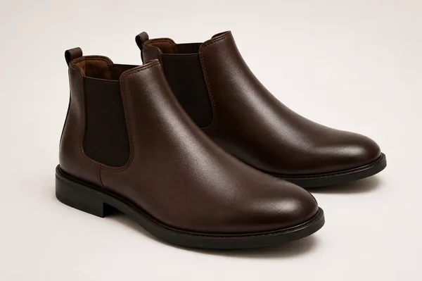 Men's_Brown_PU_Leather_Chelsea_Boots_–_Slip-On_Casual_&_Formal_Ankle_Boots_with_Cushioned_Sole
