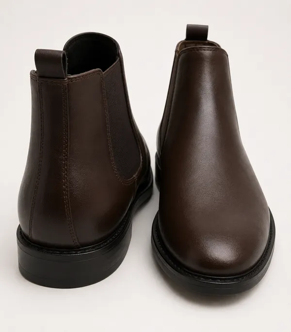 Men's_Brown_PU_Leather_Chelsea_Boots_–_Slip-On_Casual_&_Formal_Ankle_Boots_with_Cushioned_Sole
