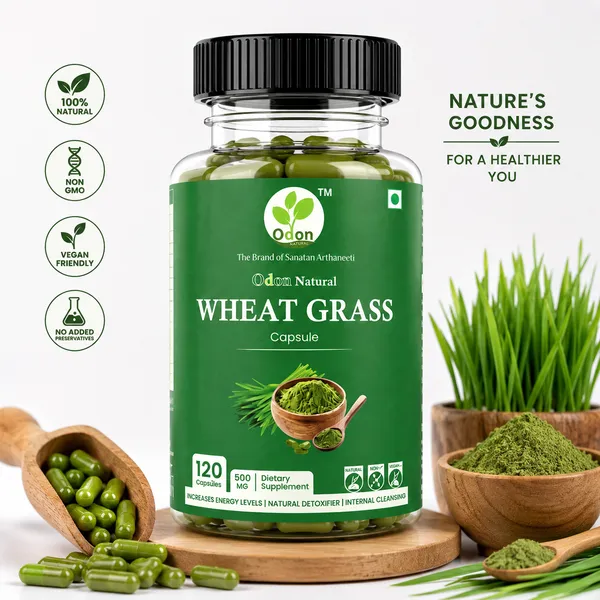 ODON_NATURALS_Wheatgrass_Capsules_120_Count_|_Herbal_Supplement_for_Increased_Energy_Levels,_Natural_Detox_&_Internal_Cleansing