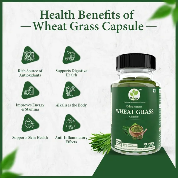 ODON_NATURALS_Wheatgrass_Capsules_120_Count_|_Herbal_Supplement_for_Increased_Energy_Levels,_Natural_Detox_&_Internal_Cleansing