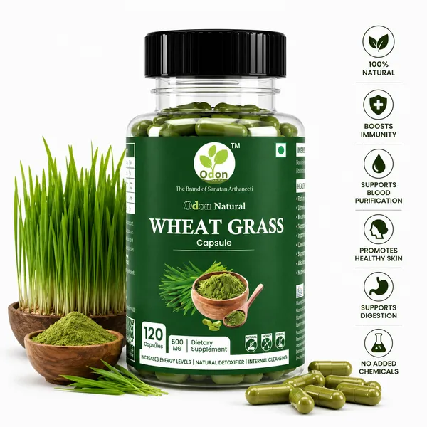 ODON_NATURALS_Wheatgrass_Capsules_120_Count_|_Herbal_Supplement_for_Increased_Energy_Levels,_Natural_Detox_&_Internal_Cleansing