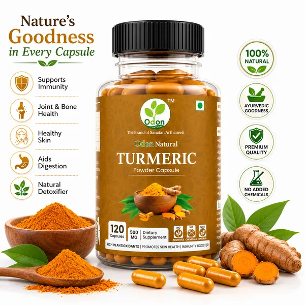 Odon_Natural_Neem_Leaf_Powder_Capsule-500mg_&_Turmeric_Powder_Capsule-500mg/_Each_120_Capsule_(Combo)