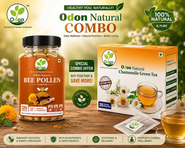 ODON_NATURAL__BEE_POLLEN_Capsule__&__Odon_Natural_Chamomile_Green_tea_COMBO