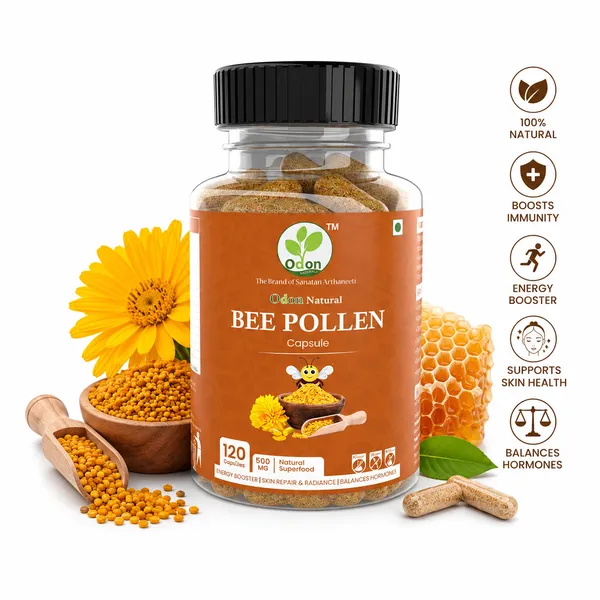 ODON_NATURAL_BEE_POLLEN_-120_Capsule_I_Natural_Super_Food_I_Diabetic_Friendly_I_Immunity_Booster_Bee_Pollen_is_the_richest_natural_source_of_amino_acids,_vitamins_and_minerals