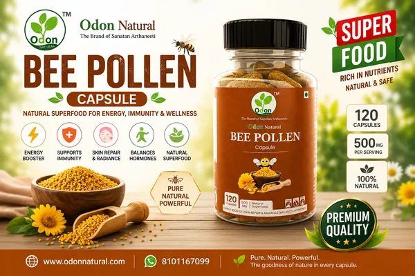 ODON_NATURAL_BEE_POLLEN_-120_Capsule_I_Natural_Super_Food_I_Diabetic_Friendly_I_Immunity_Booster_Bee_Pollen_is_the_richest_natural_source_of_amino_acids,_vitamins_and_minerals