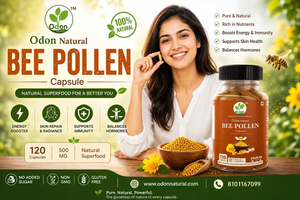 ODON_NATURAL_BEE_POLLEN_-120_Capsule_I_Natural_Super_Food_I_Diabetic_Friendly_I_Immunity_Booster_Bee_Pollen_is_the_richest_natural_source_of_amino_acids,_vitamins_and_minerals