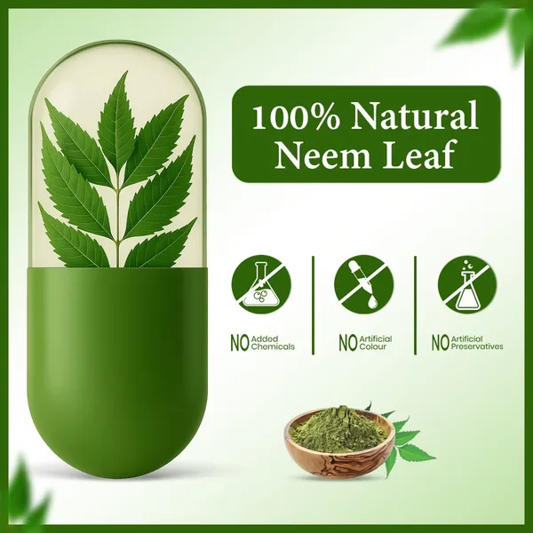 ODON_NATURALS_Neem_Leaf_Powder_Capsules_-_120_Count_|__Herbal_Supplement_for_Blood_Purification,_Body_Detox_&_Healthy_Skin_|_Natural_Wellness_Support_for_Daily_Health_|_Pure_Herbal_Capsules