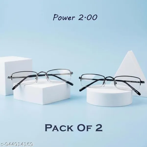 Multicolor_Nickel_Rectangle_Reading_Glasses_Pack_Of_2_For_Men_&_Women