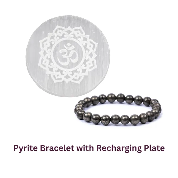 Pyrite_Bracelet_With_Recharging_Plate_8_mm