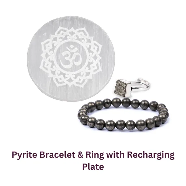 Pyrite_Bracelet_(8_mm),_Ring_With_Recharging_Plate