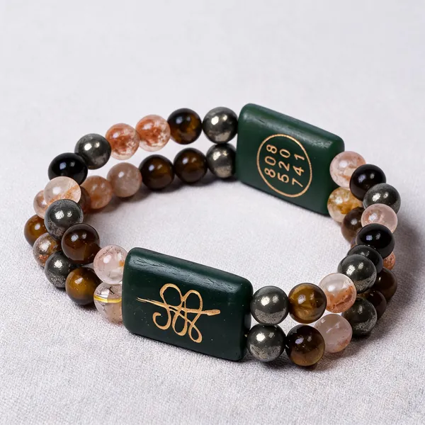 Multicolor_Crystal_Zibu_Symbol_Double_Layer_Bracelet_For_Women