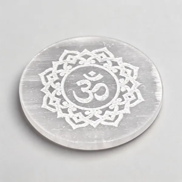 Selenite_Om_Symbol_Charging_Plate_Round_3_Inch