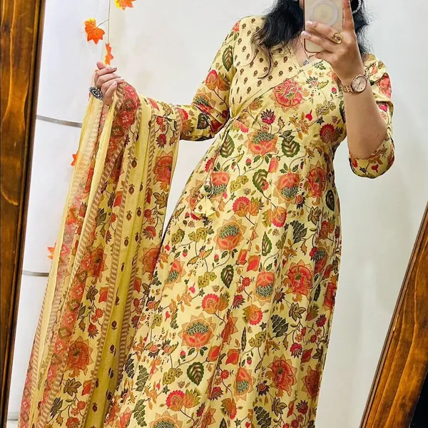 Yellow_Cotton_Floral_Print_Straight_Kurta_Set_With_Dupatta_For_Women