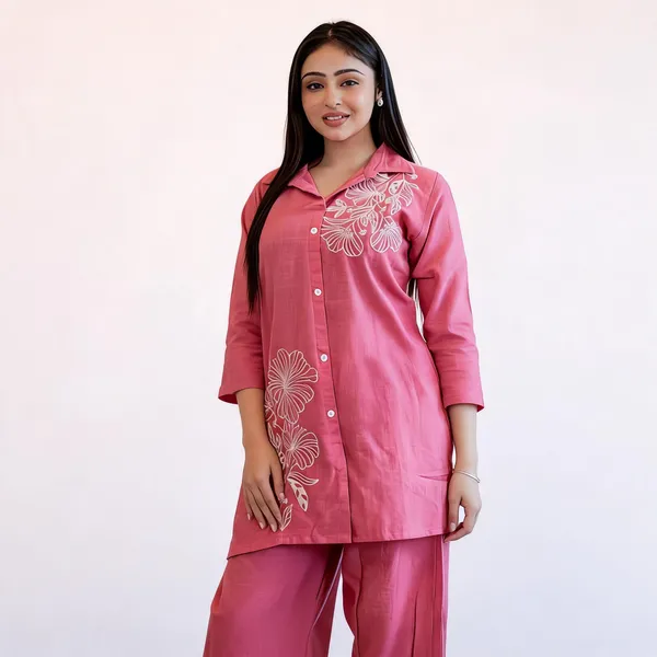 Pink_Cotton_Floral_Embroidered_Co-Ord_Set_For_Women