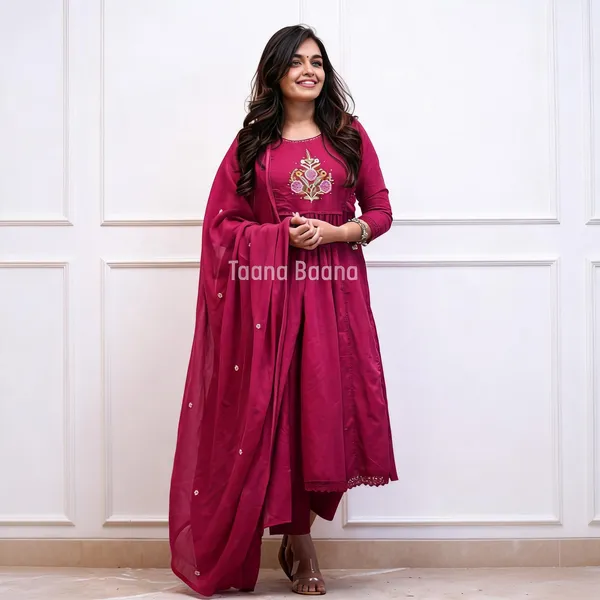 Magenta_Cotton_Embroidered_Anarkali_Suit_Set_For_Women