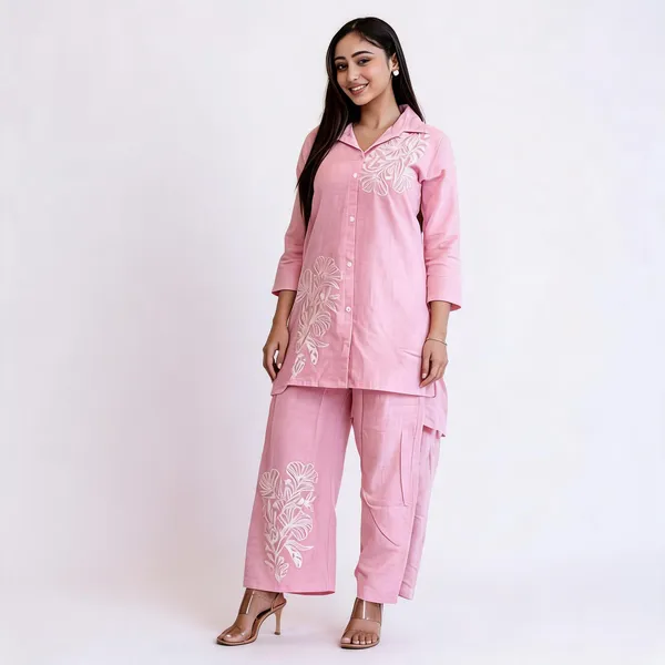Pink_Cotton_Floral_Embroidered_Co-Ord_Set_For_Women