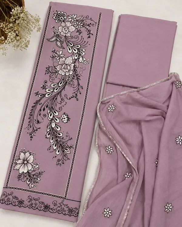 Embroidered_Unstitched_Salwar_Suit_Set_|_Premium_Lawn/Cotton_Blend_|_Kurta,_Bottom_&_Dupatta