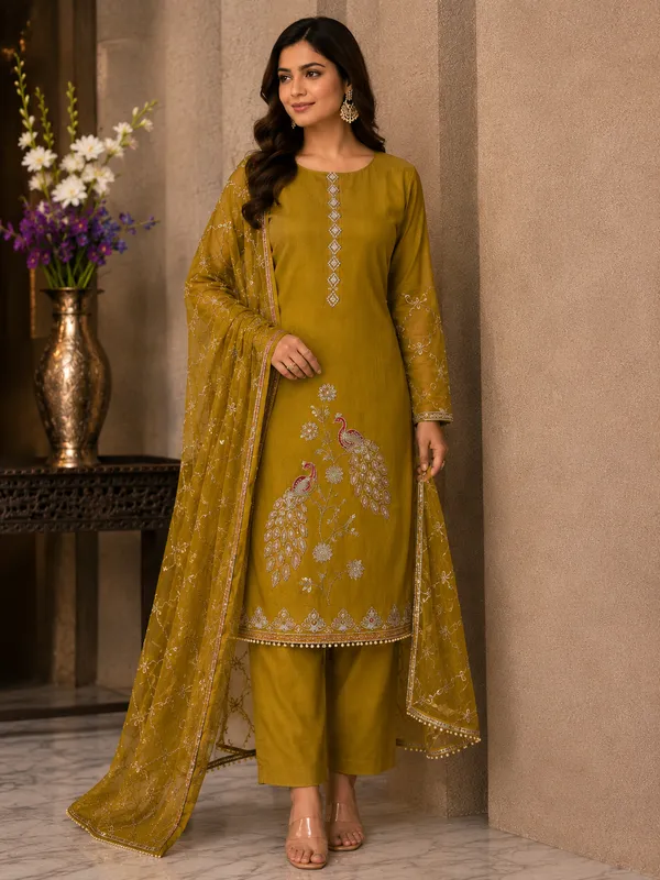 Mustard_Gold_Handmade_Embroidered_Salwar_Suit_Set_for_Women_(Unstitched)